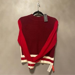 RAG and BONE Red Dean Mock Neck Block colour Sweater